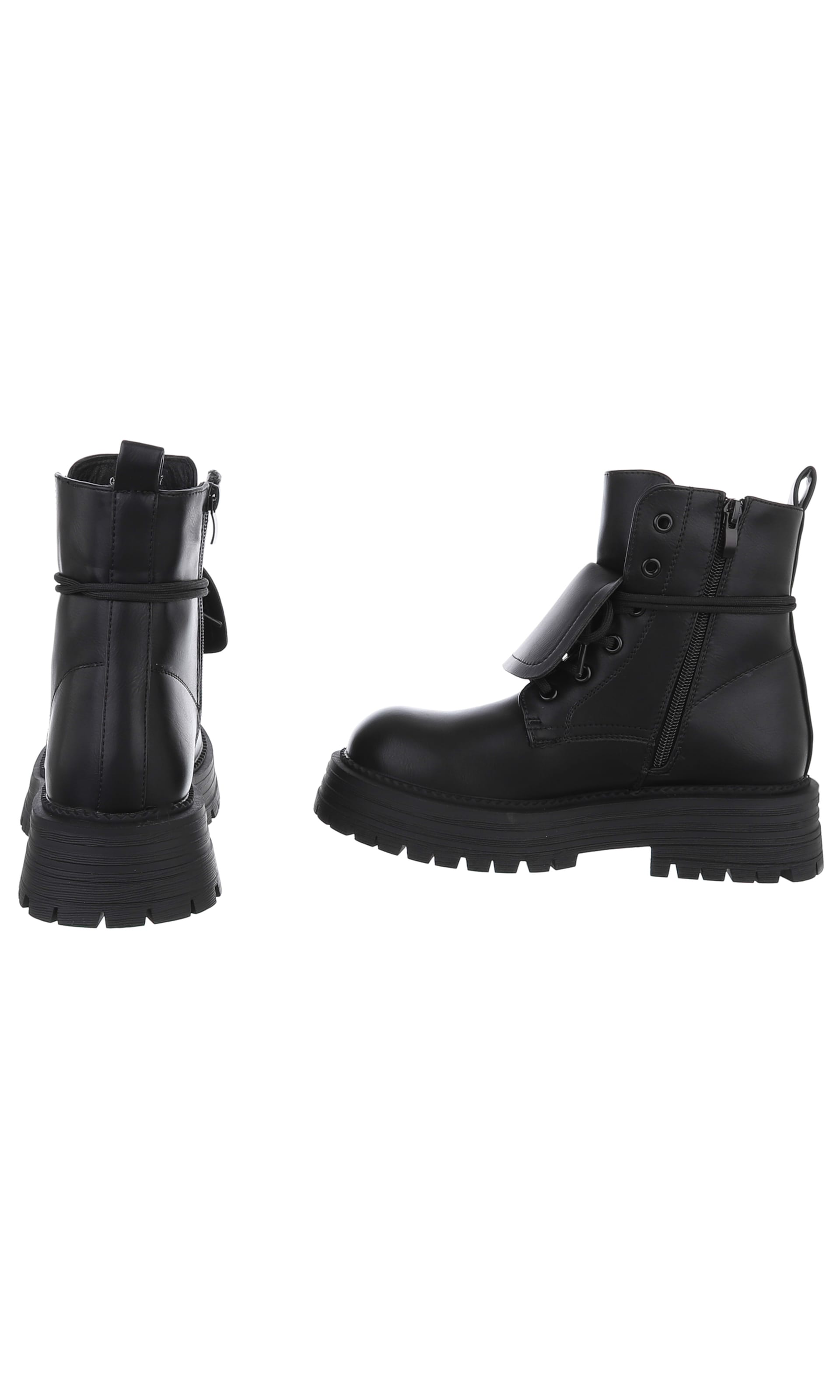 Ital-Design Schnürstiefelette in Schwarz