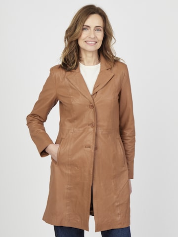 JCC Between-Seasons Coat in Brown: front