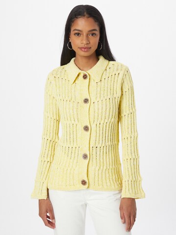River Island Knit Cardigan in Yellow: front