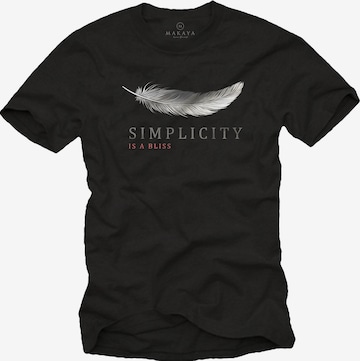 MAKAYA Shirt 'Feder' in Black: front