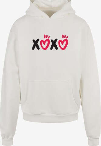 Sweat-shirt 'Valentines Day - XOXO' Merchcode en blanc : devant