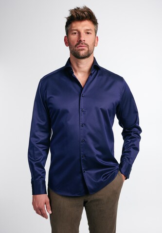 ETERNA Slim fit Overhemd in Blauw: voorkant