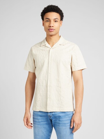 TOPMAN Regular fit Overhemd in Beige: voorkant