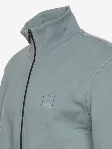 BOSS Orange Zip-Up Hoodie 'Zestart' in Blue