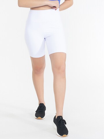 Skinny Pantaloni sport de la Spyder pe alb: față