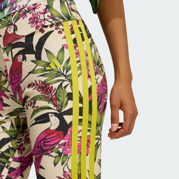 ADIDAS SPORTSWEAR Skinny Sports trousers 'Adidas x Farm Rio' in Beige