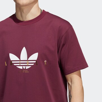 Tricou 'Trefoil Script' de la ADIDAS ORIGINALS pe roșu