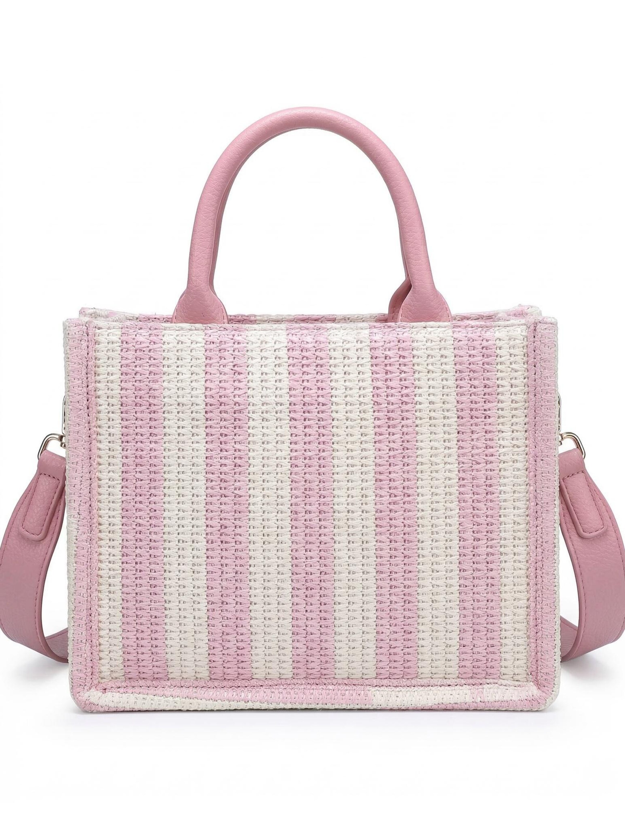 Borsa a tracolla 'Borsa a Tracolla Eliara Donna - Tessuto Intrecciato Rafia e' di Kassandra in rosa
