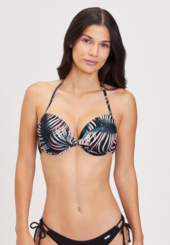 LASCANA Push-up Bikini Top in Black: front