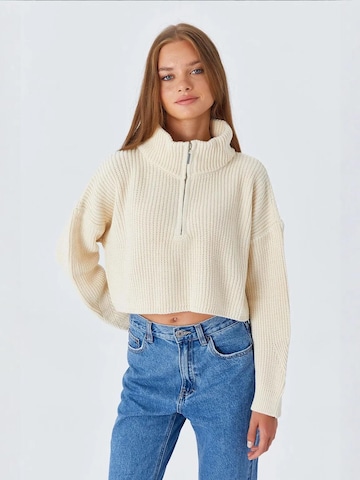 Pullover di MixRay in beige: frontale