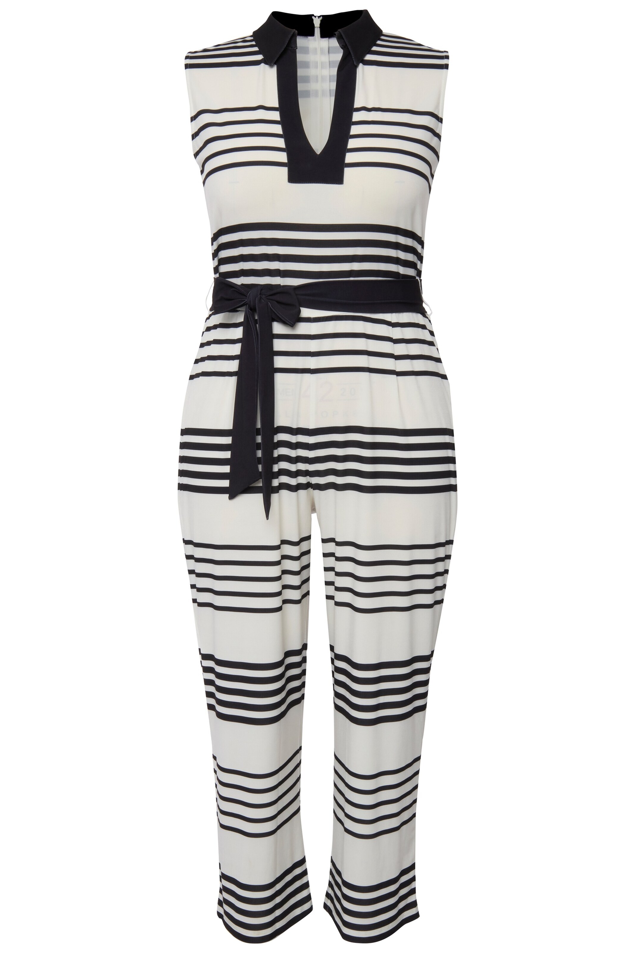 Ulla Popken Jumpsuit in Wit: voorkant