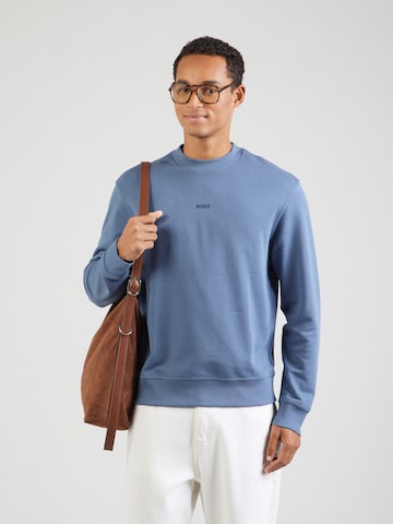 Sweat-shirt 'WeSmall' BOSS en bleu : devant