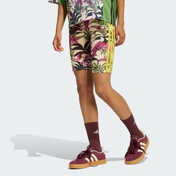 ADIDAS SPORTSWEAR Skinny Sports trousers 'Adidas x Farm Rio' in Beige: front