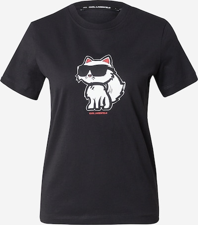 Marškinėliai iš Karl Lagerfeld, spalva – granatų spalva / juoda / balta, Prekių apžvalga