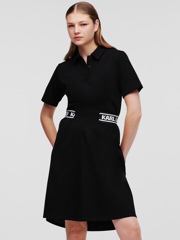 Karl Lagerfeld Košilové šaty – černá: přední strana