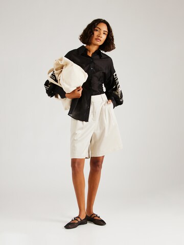 & Other Stories Wide Leg Bukser med lægfolder i beige