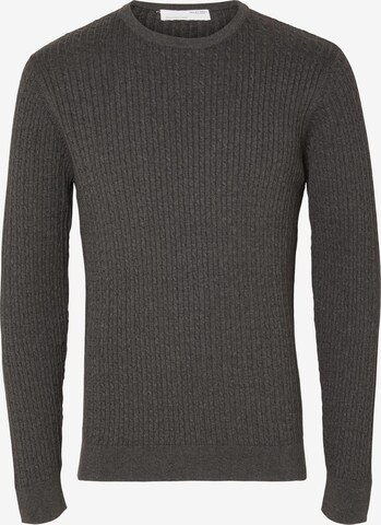 SELECTED HOMME Sweter 'BERG' w kolorze szary: przód