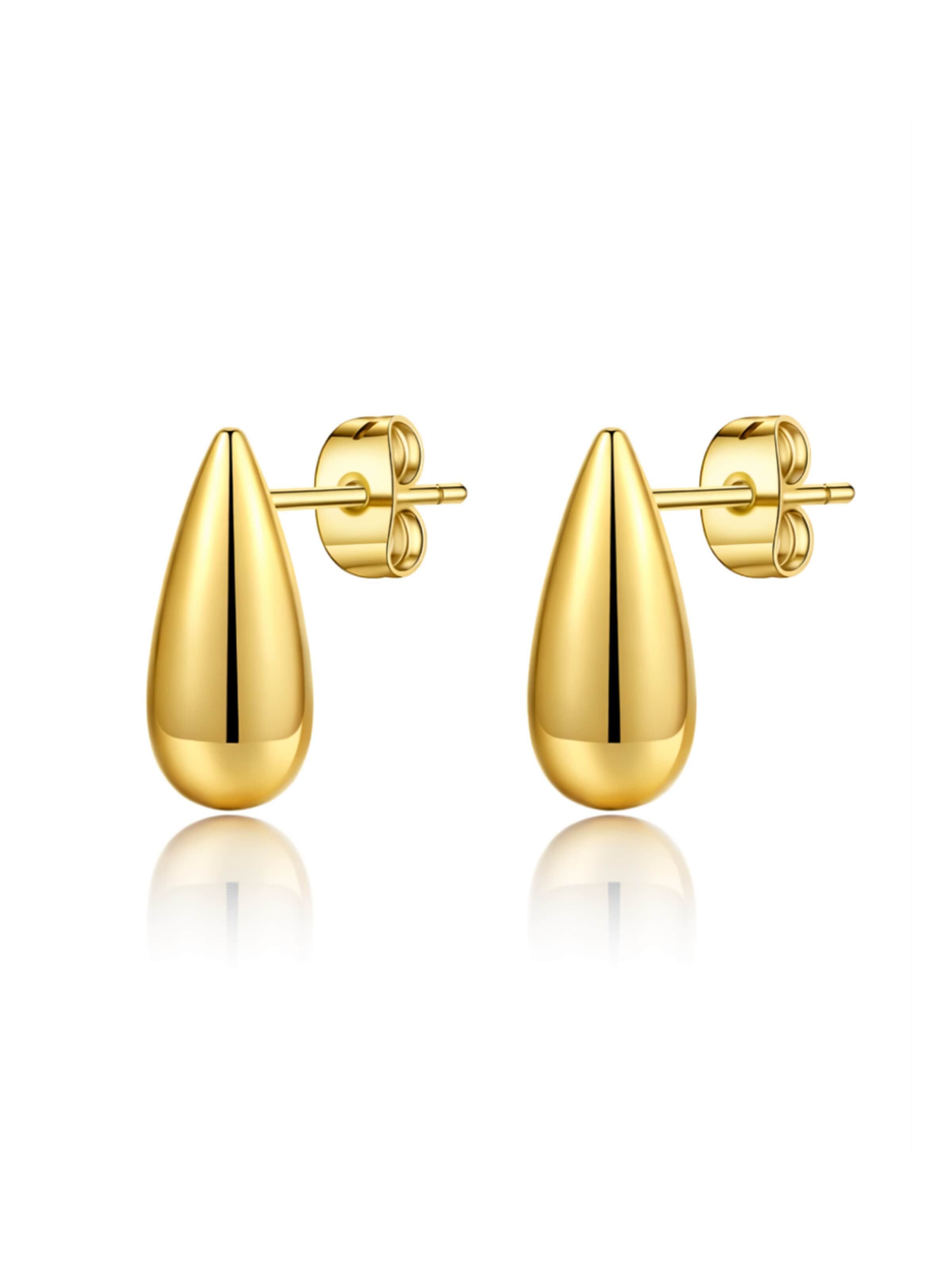 Pure Schmuck Ohrringe 'Mini Drop Ohrstecker'‌‌‌‌‌‌‌‌‌‌ in Gold: Vorderseite