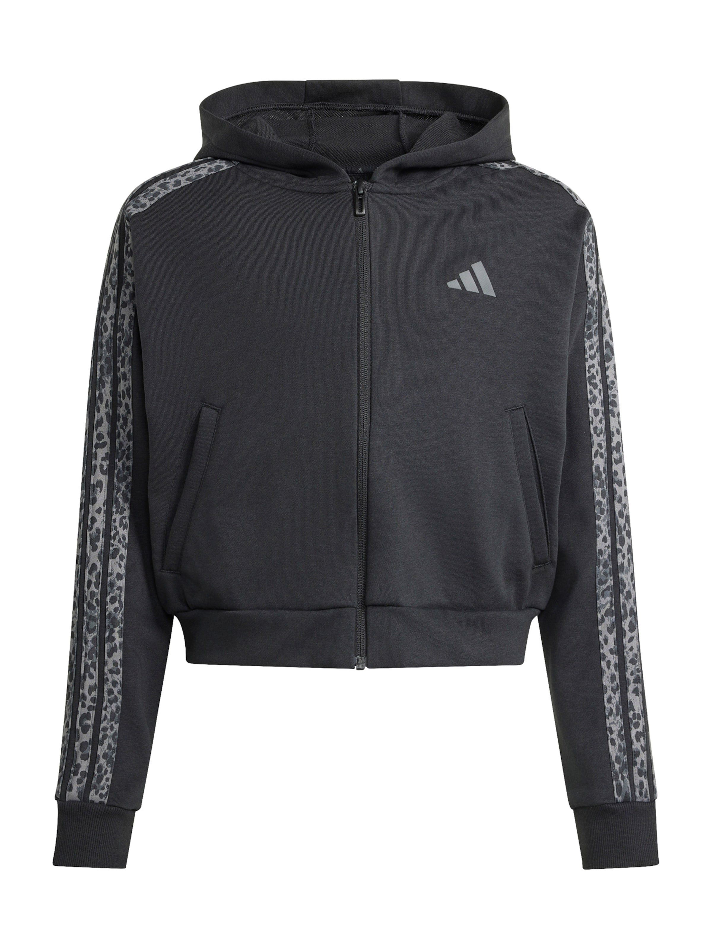 ADIDAS SPORTSWEAR - Casaco de treino em moletão em preto: frente