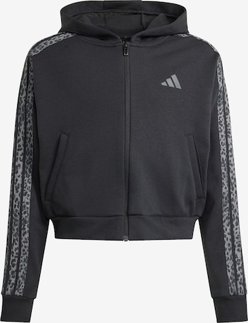 ADIDAS SPORTSWEAR - Casaco de treino em moletão em preto: frente