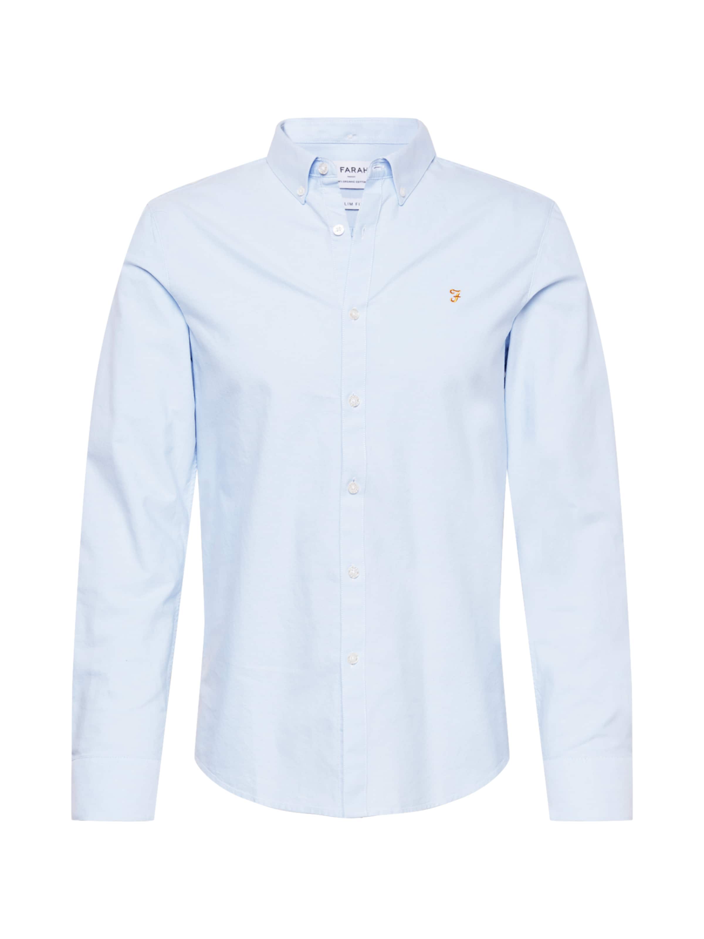 FARAH Slim fit Button Up Shirt 'Brewer' in Blue: front