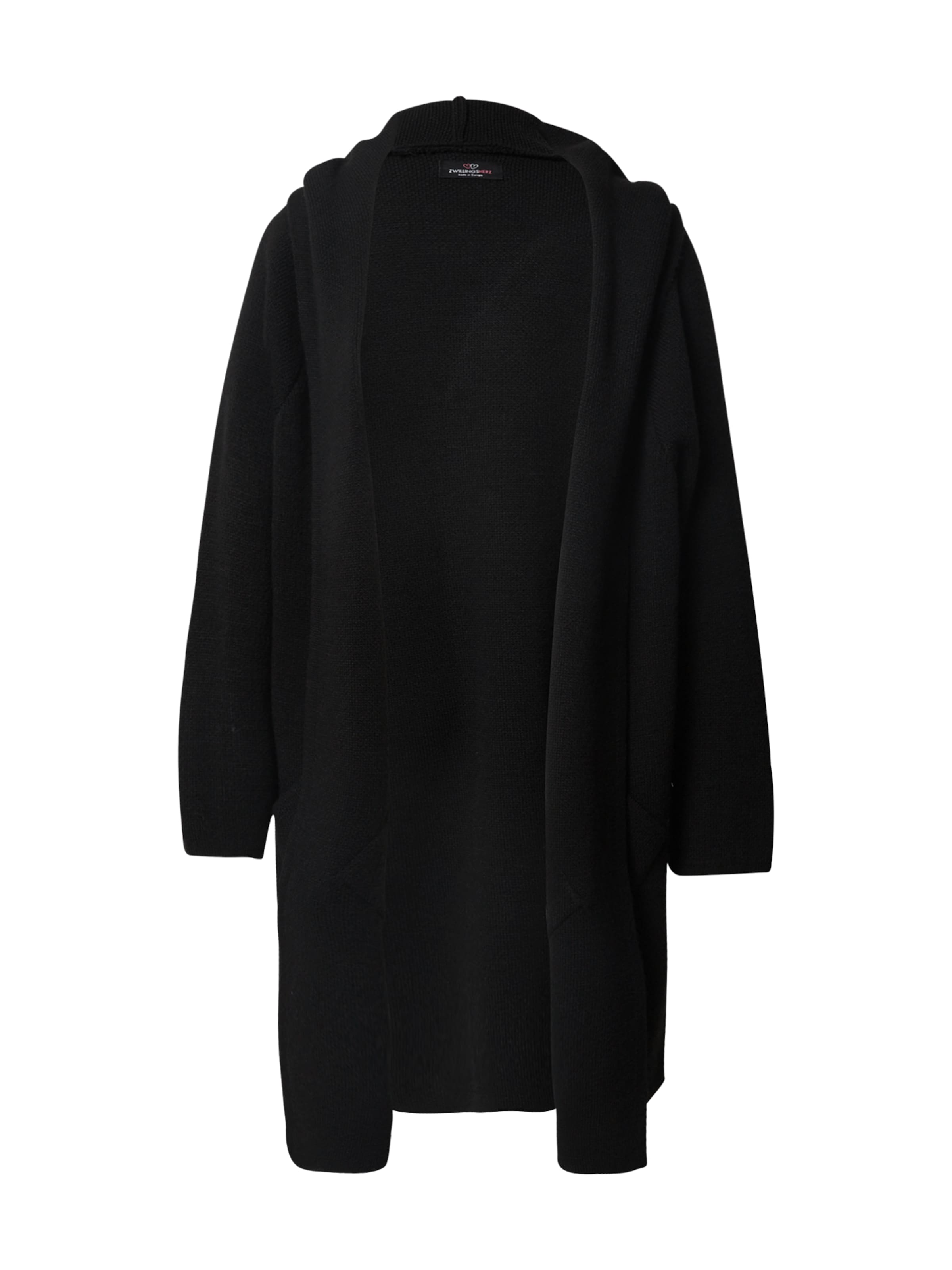 Zwillingsherz Knit Cardigan 'Annabell' in Black: front