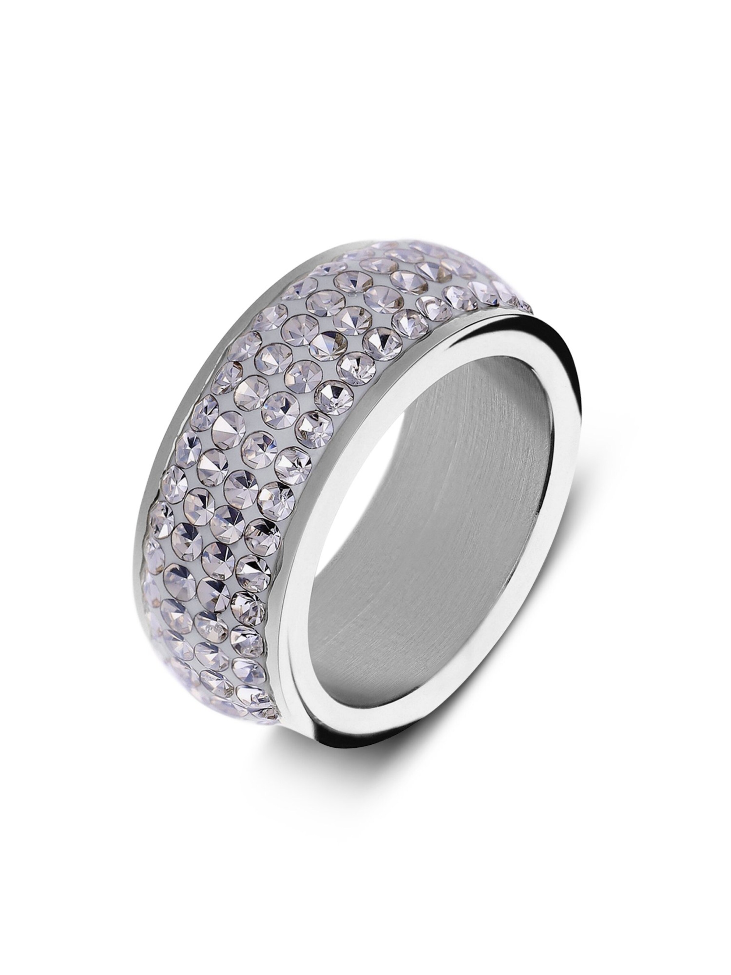 Lucardi Bague en argent / transparent, Vue avec produit