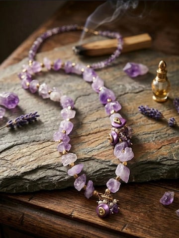 THE GEM STORIES JEWELRY Halsband 'Amethyst Radiance Necklace' i lila