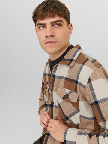 JACK & JONES Regular Fit Hemd 'Eddie' in Braun