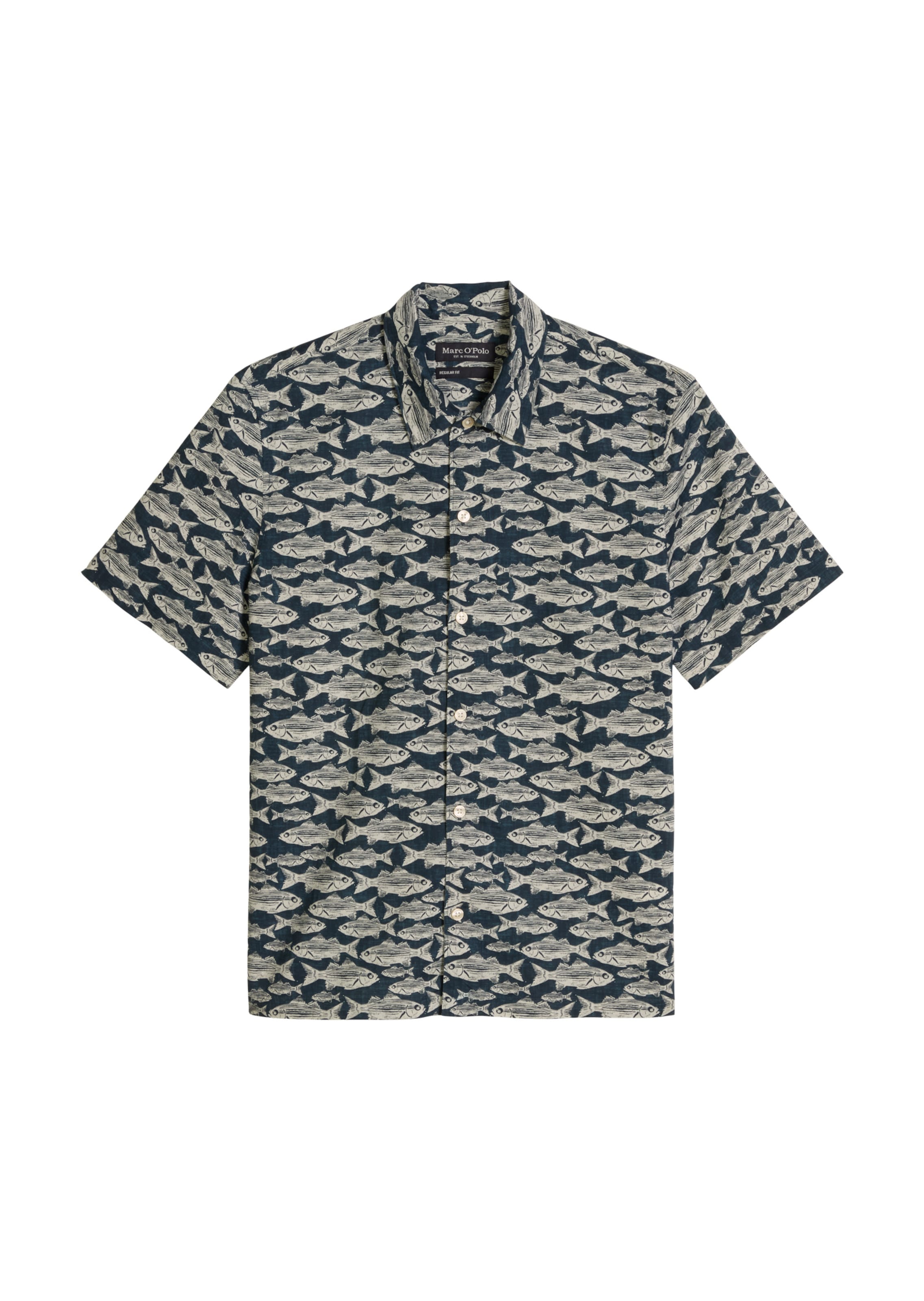 Marc O'Polo Regular fit Overhemd in Blauw: voorkant