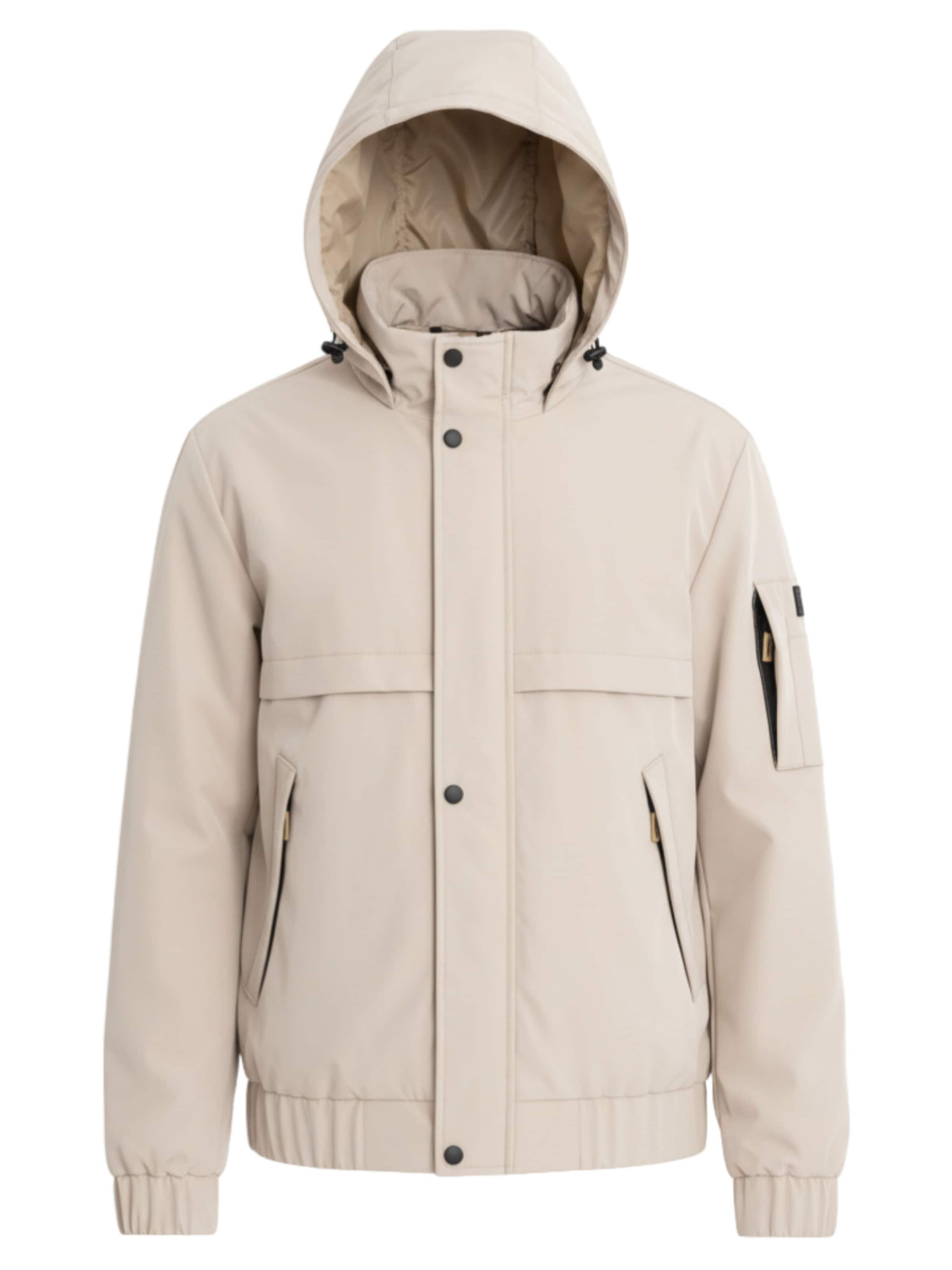 Ombre Functionele jas in Beige: voorkant