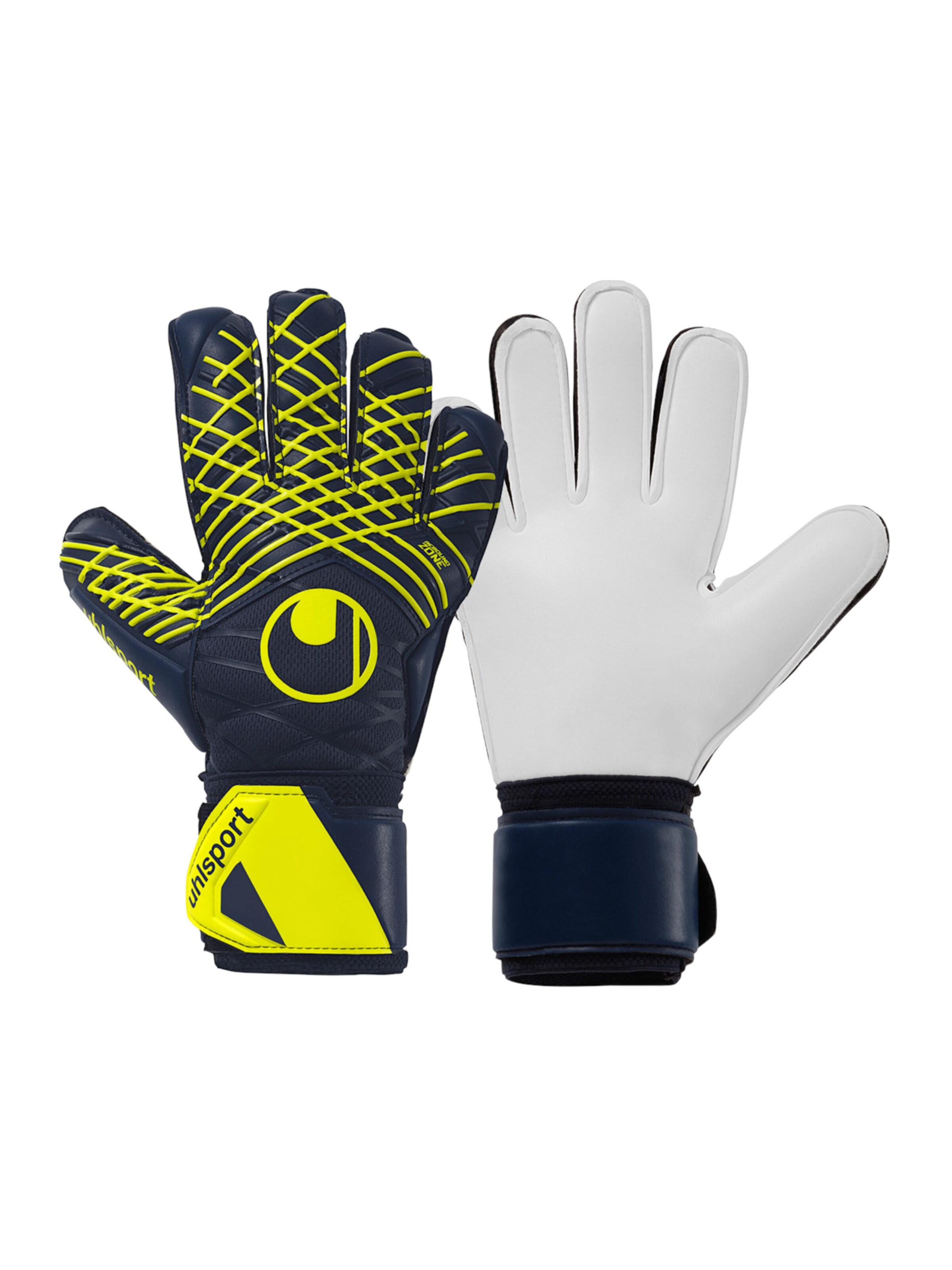 UHLSPORT Athletic Gloves 'Prediction Supersoft' in Blue: front