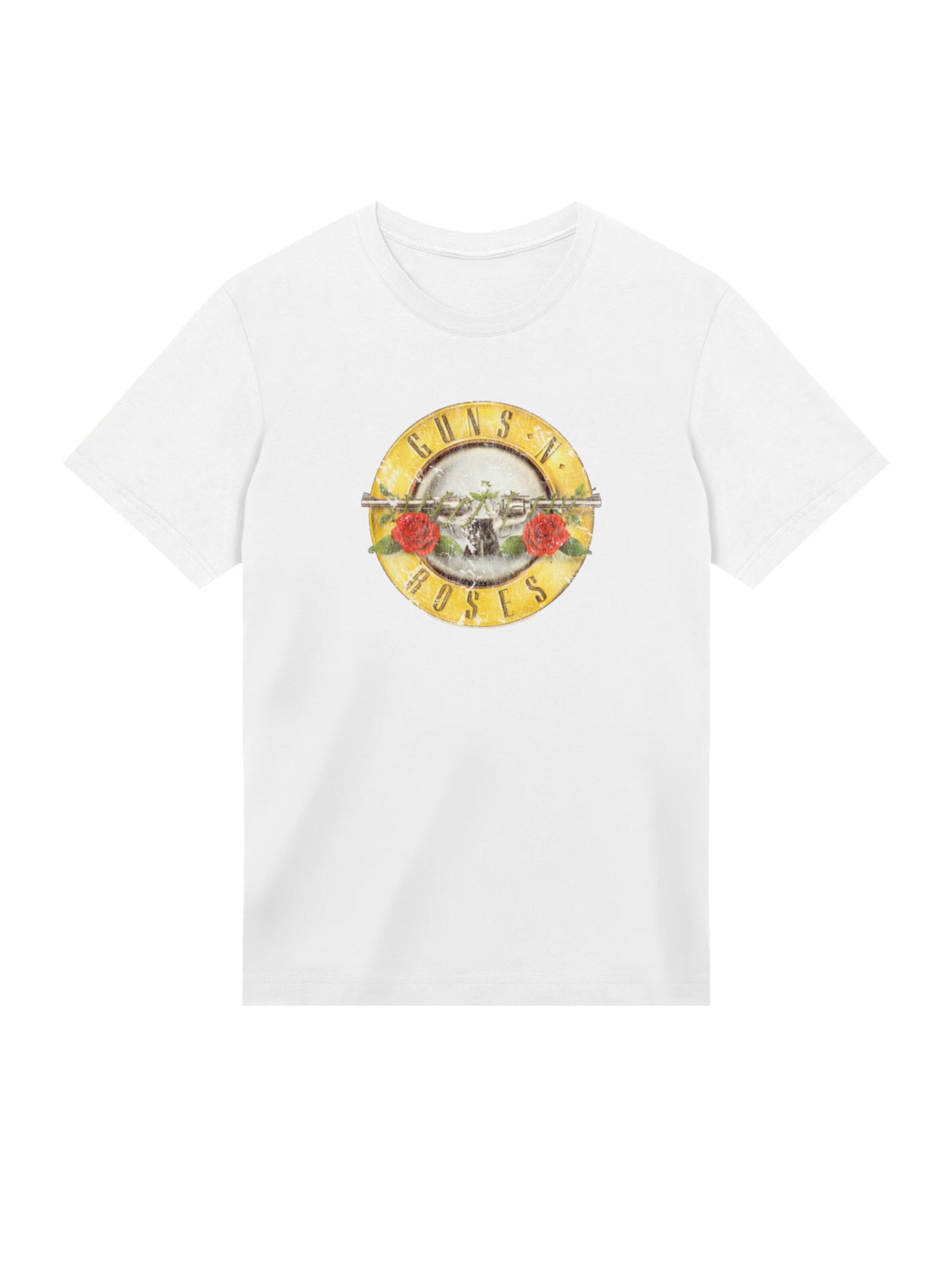 F4NT4STIC Shirt 'Guns 'n' Roses Vintage Bullet Logo' in White: front