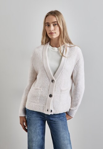 STREET ONE Knit Cardigan in White: front