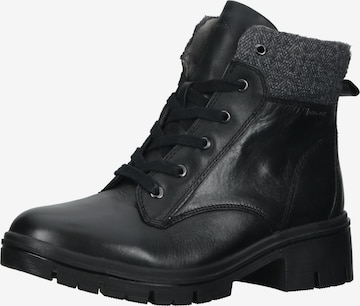 TAMARIS Lace-Up Ankle Boots in Black: front