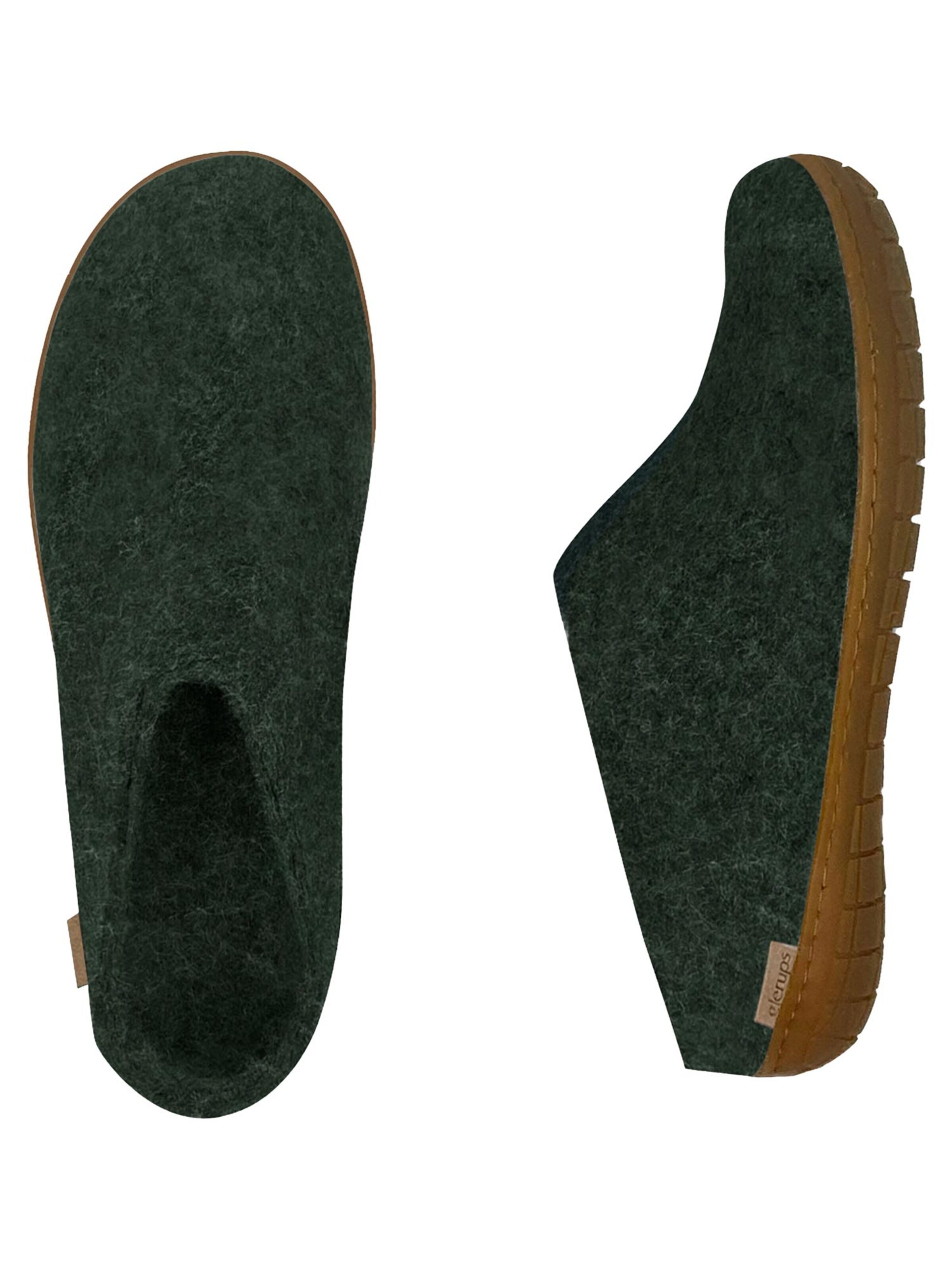 Glerups Slipper 'Kautschuksohle' in Green