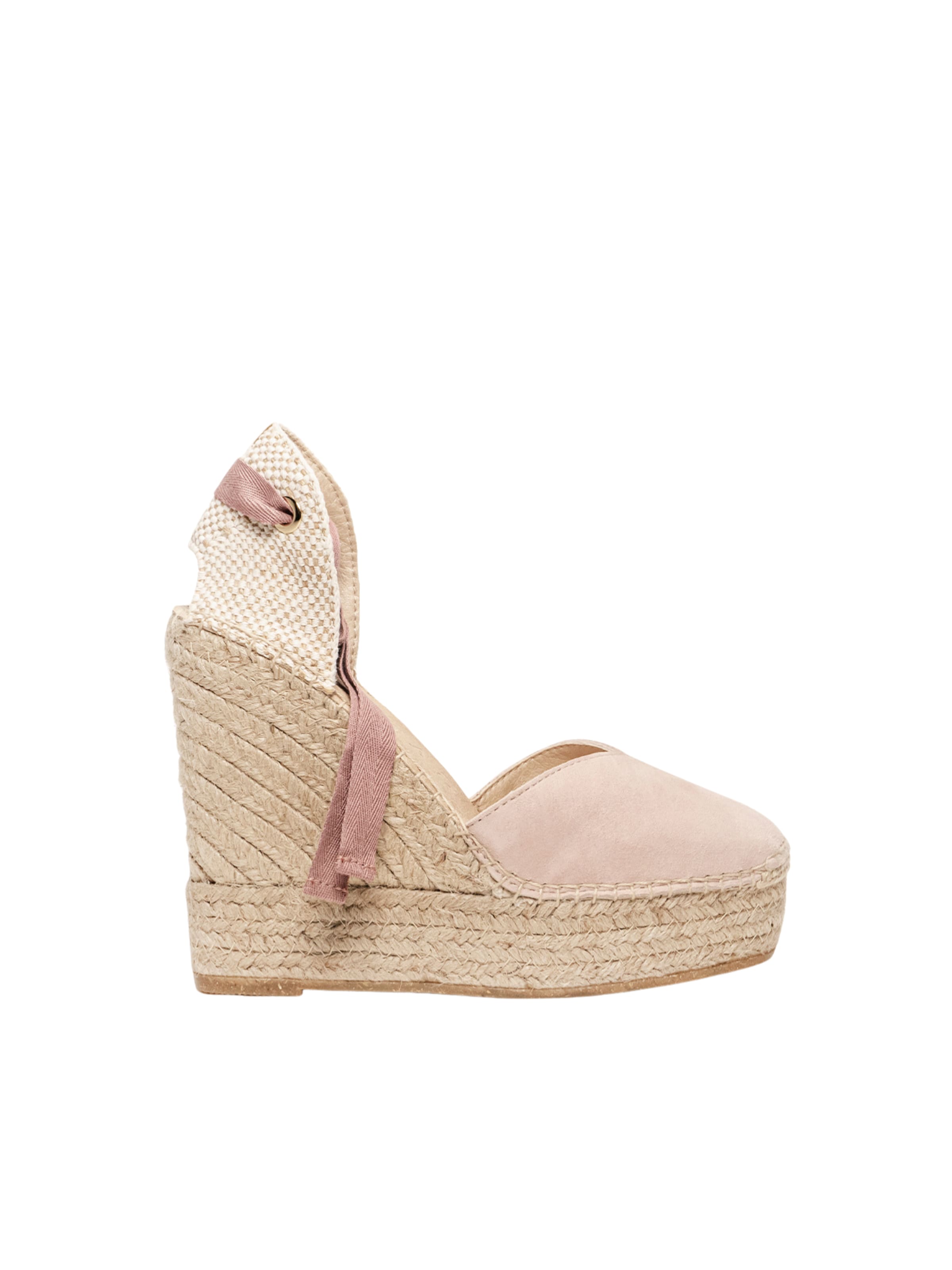 Alhamas - Sandalias 'Alpargata Cuña 12 cm' en rosa: frente