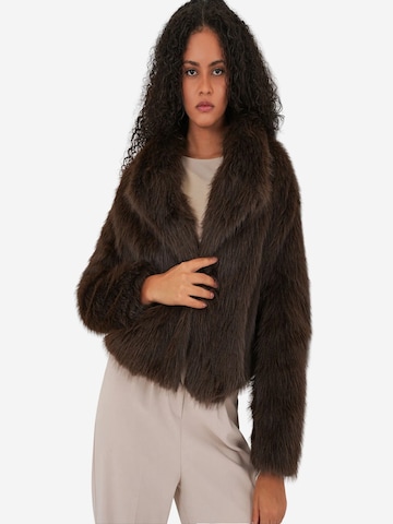 Bigdart - Sobretudo de inverno 'Kunstpelzmäntel' em castanho