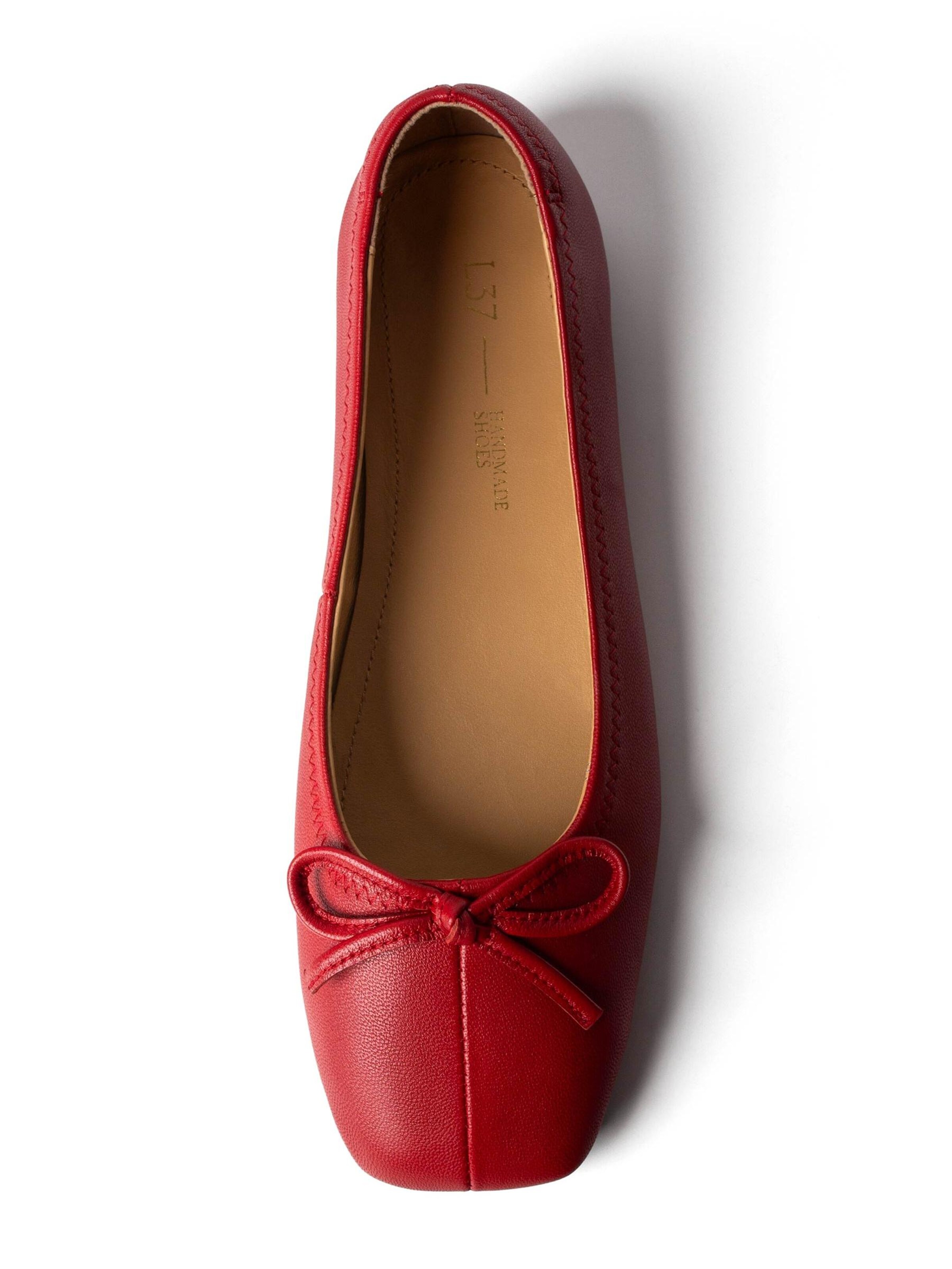 L37 HANDMADE SHOES Ballerinasko 'GOLDEN HOURS WE HAD' i rød