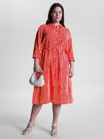 Tommy Hilfiger Curve Shirt Dress in Red: front