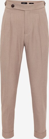 Antioch Regular Bundfaltenhose in Beige: predná strana