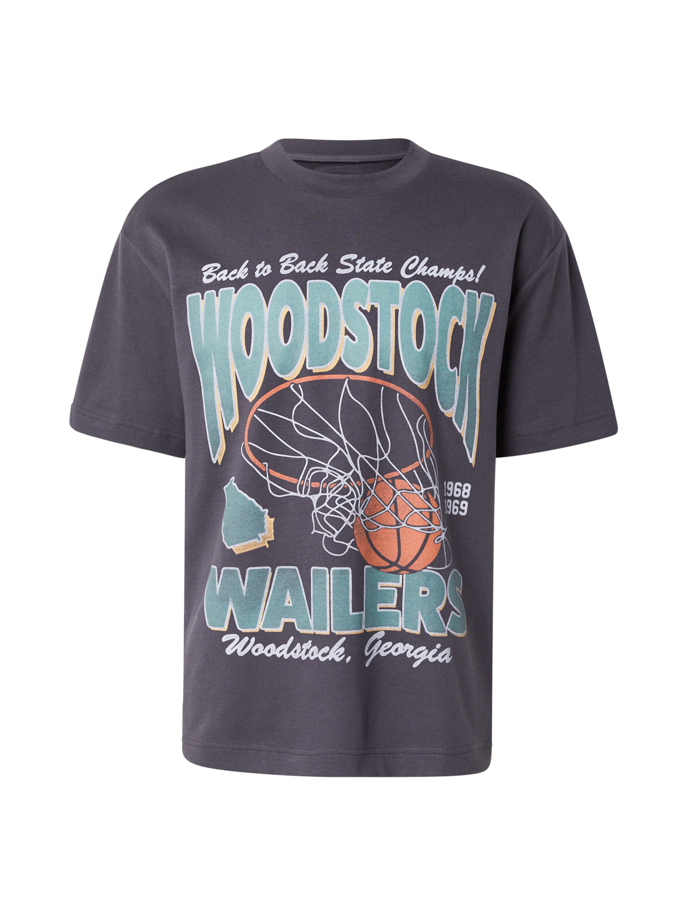 HOLLISTER Koszulka w kolorze miętowy / pomarańczowy / czarnym, Podgląd produktu