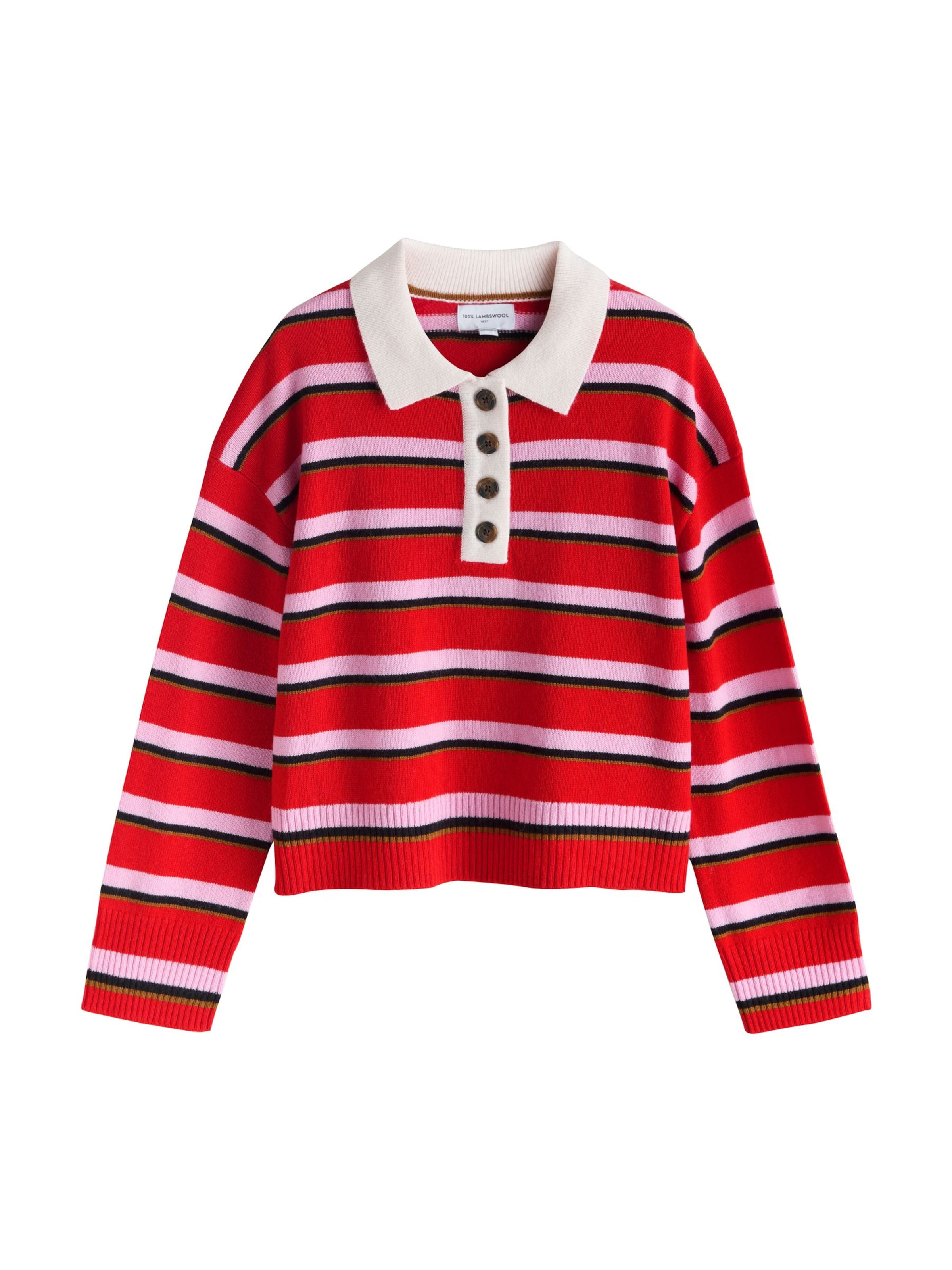 Next Pullover in hellbeige / pastellpink / rot / schwarz, Produktansicht