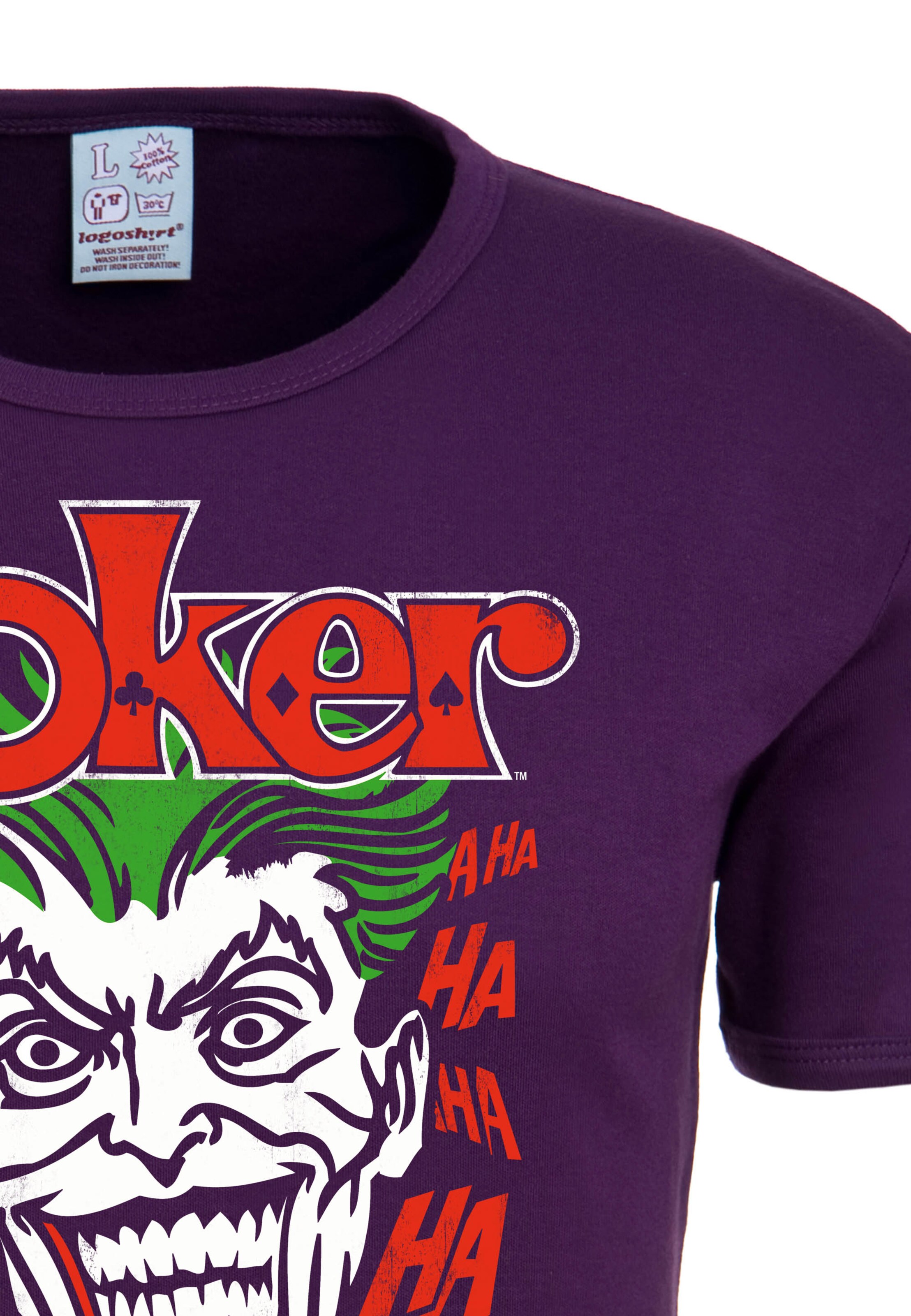 LOGOSHIRT Shirt 'Joker' in Purple