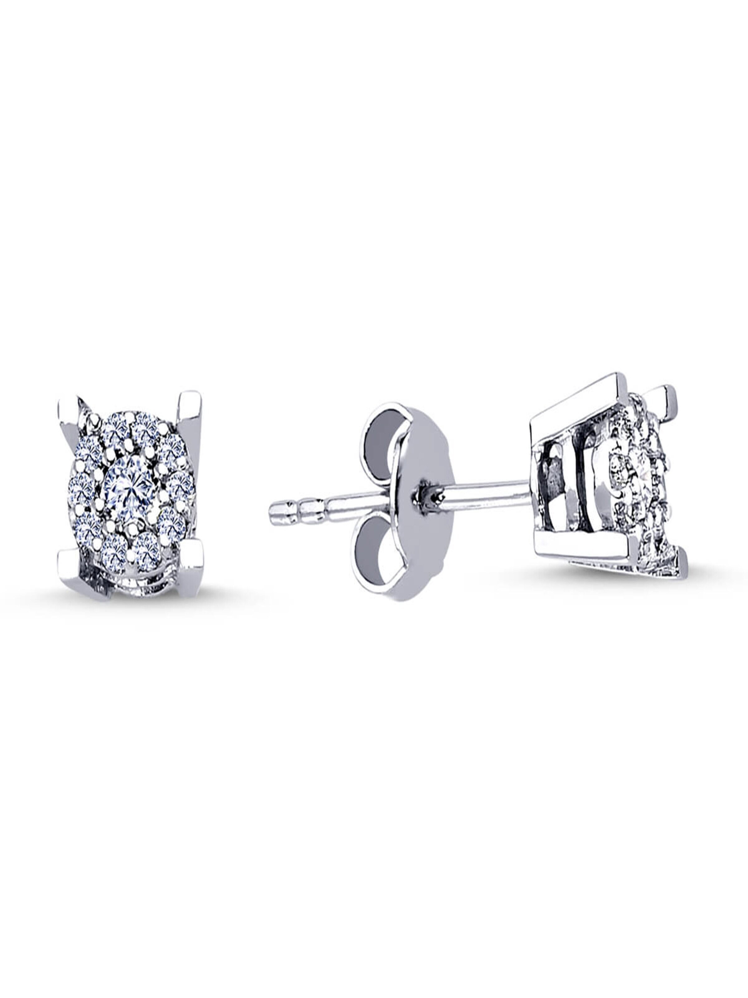 EinStein Diamant Earrings in Silver: front