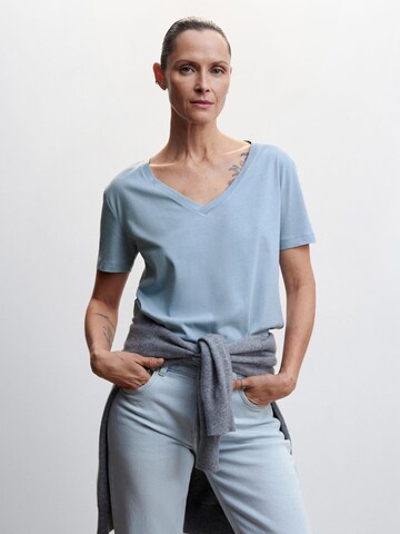 MANGO Shirt 'CHALAPI' in Blauw: voorkant