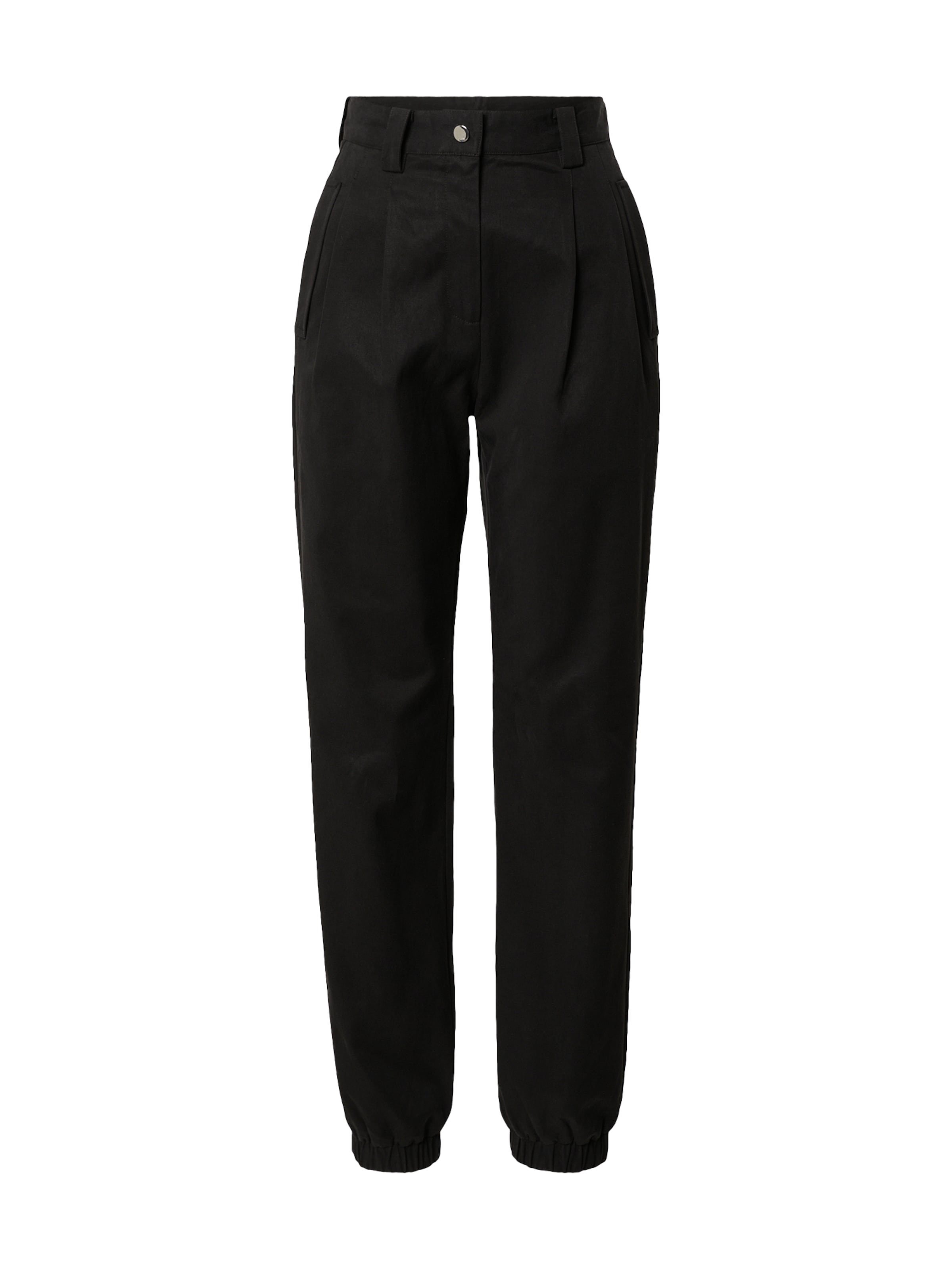 Guido Maria Kretschmer Women Tapered Pleat-Front Pants 'Nicola' in Black: front
