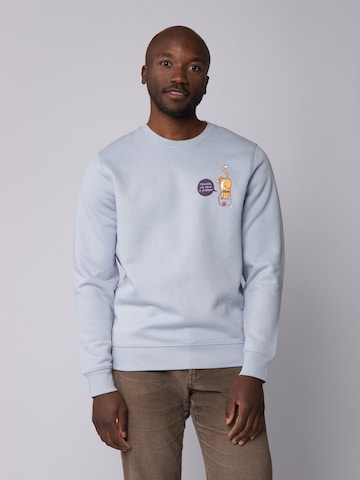 Watapparel Sweatshirt 'Funny Cat' in Blue: front
