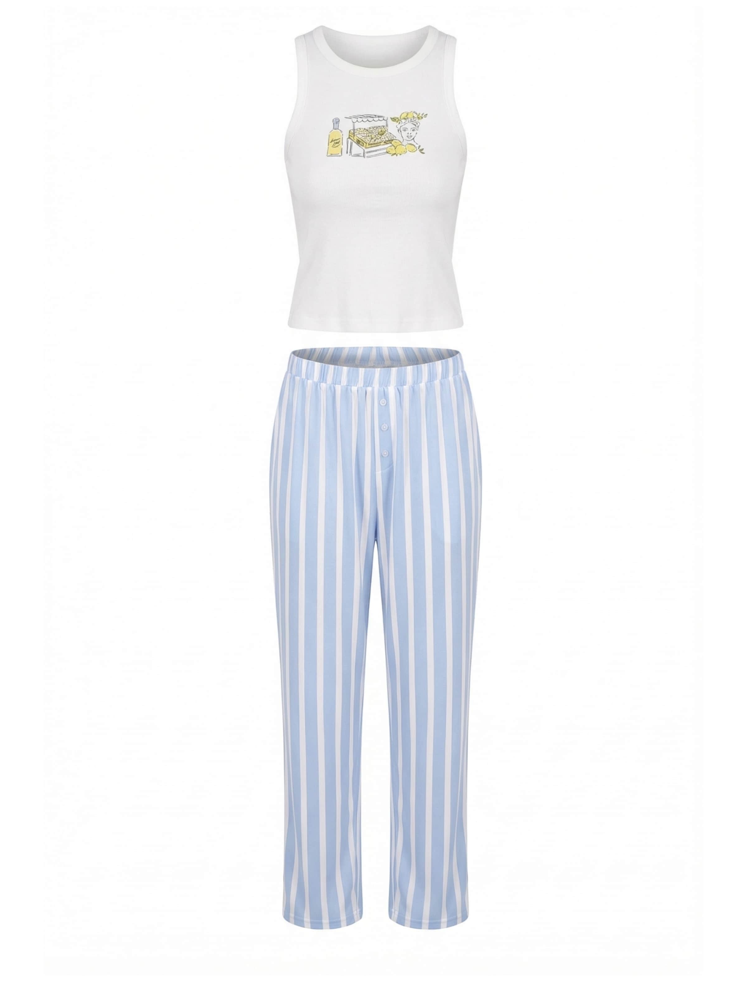 Loungeable Pyjama in Blau: Vorderseite