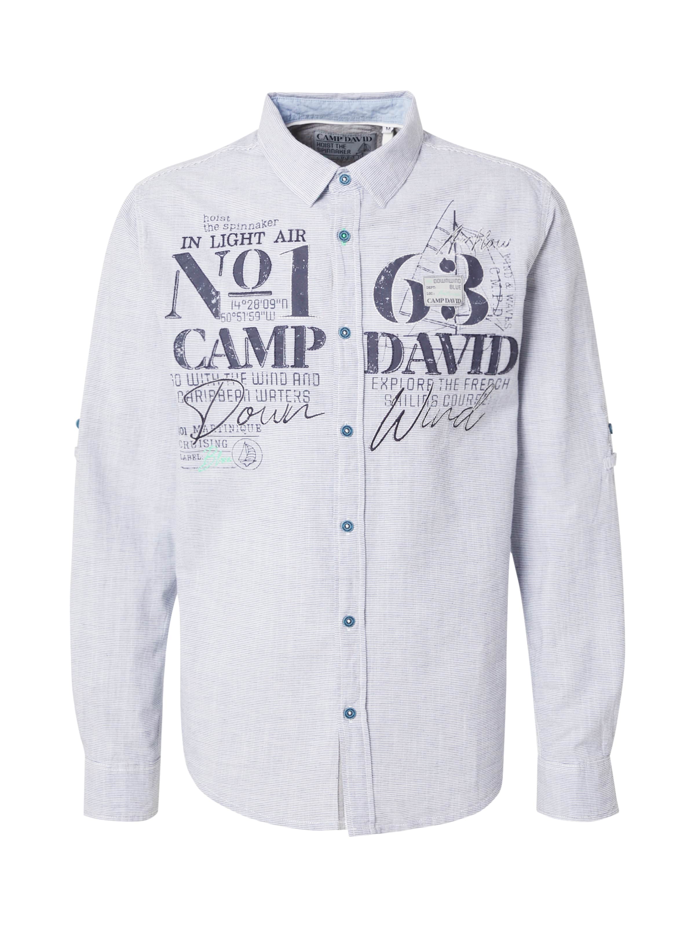 CAMP DAVID Regular Fit Hemd in Blau: Vorderseite